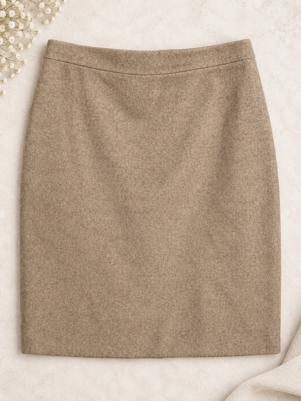 J.Crew Pencil Skirt Beige Wool Blend Size 4P